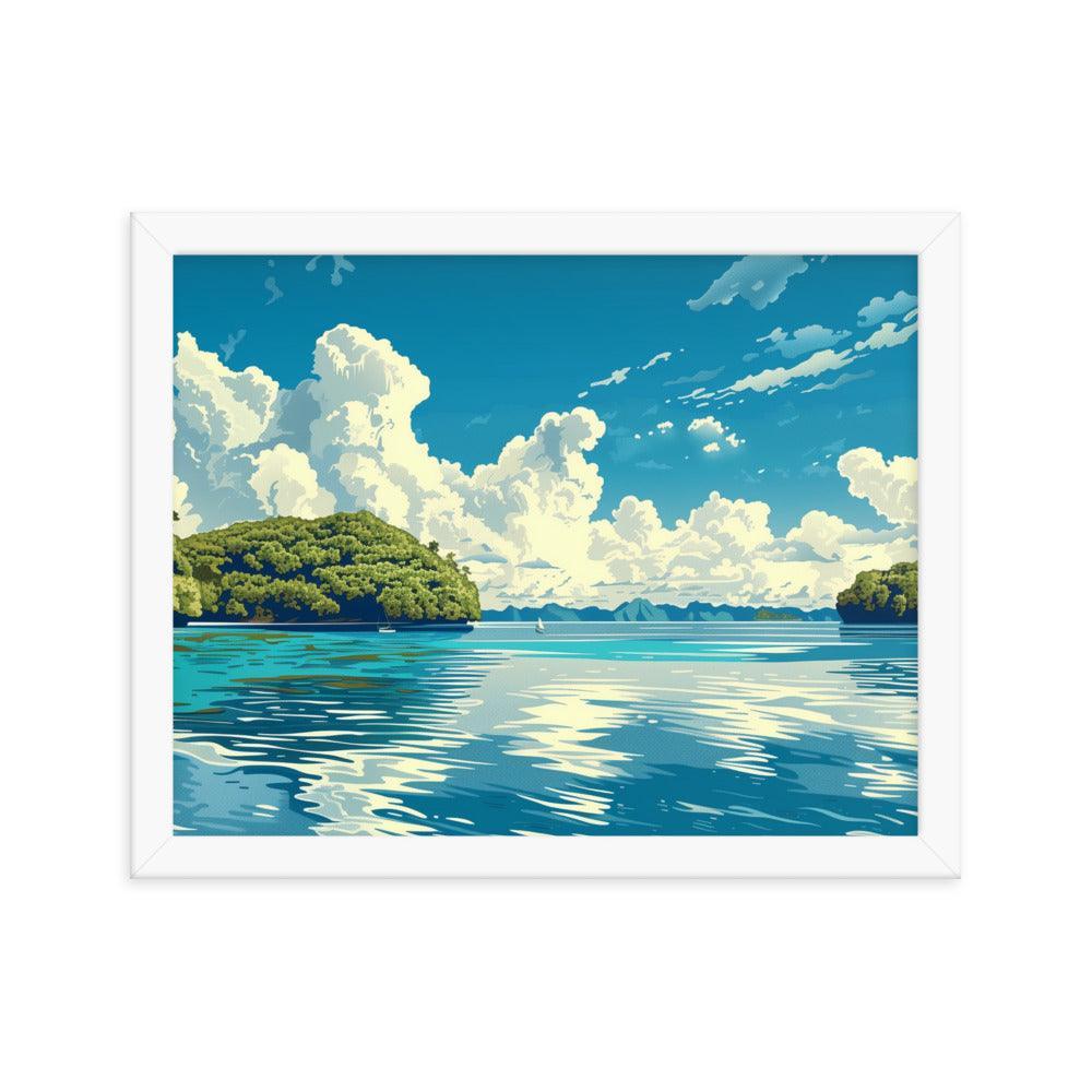 Palau Serene Island Sea View Framed Poster - Oh Posters