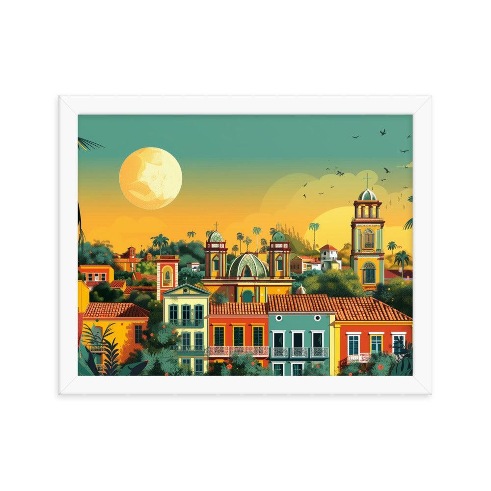 Paraguay Colonial Town Tropical Sunset Framed Poster - Oh Posters