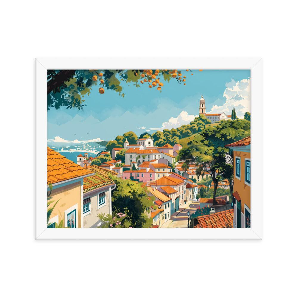 Portugal Charming Hillside Village Framed Poster - Oh Posters