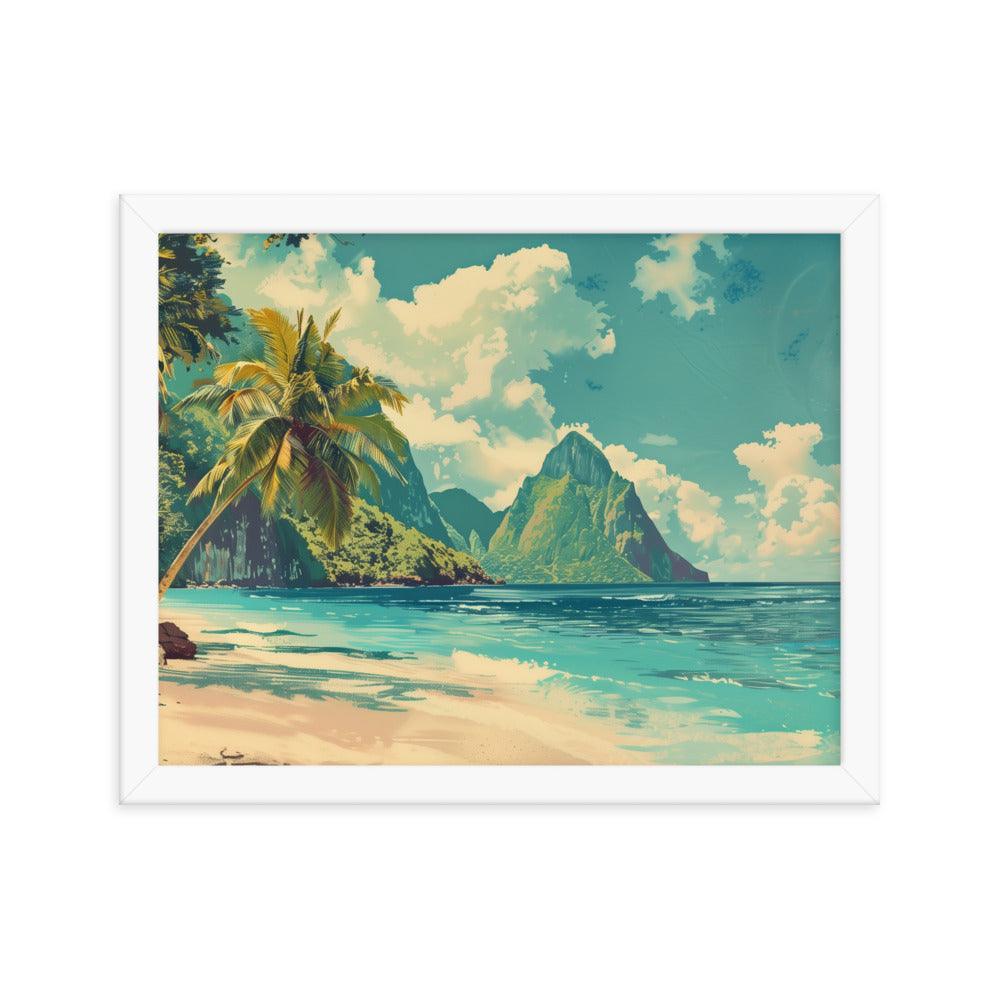 Saint Vincent and the Grenadines Pristine Beach Tropical Framed Poster - Oh Posters