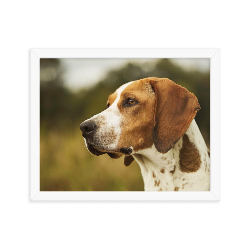 English Foxhound Side Profile in Nature Framed Poster - Oh Posters