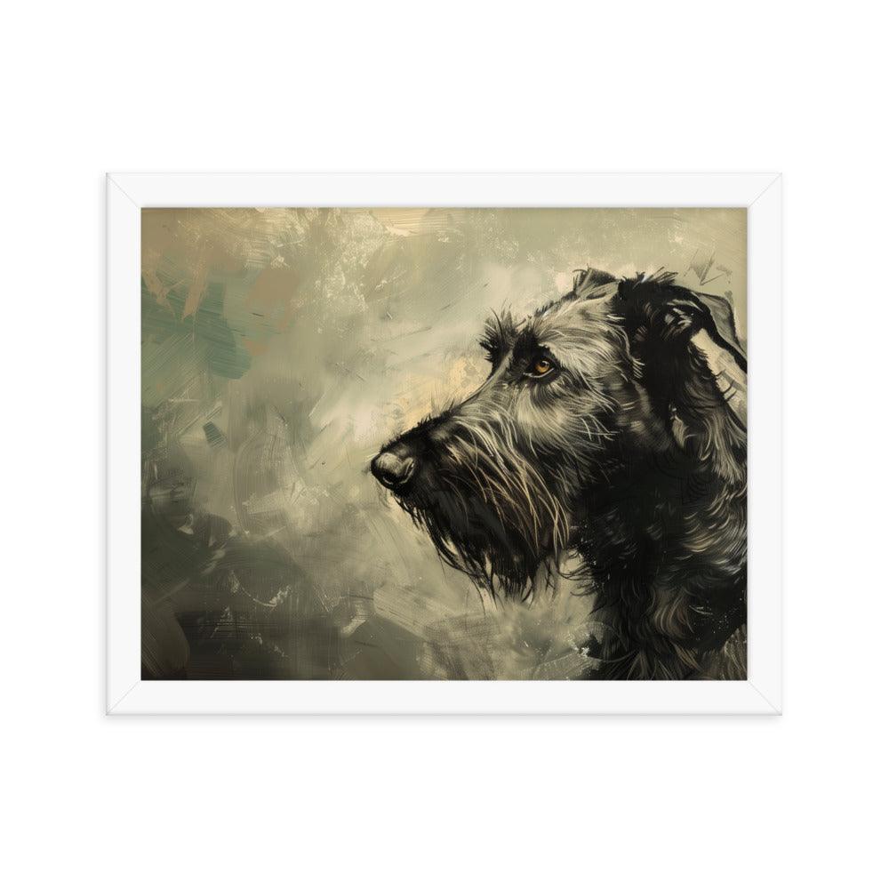 Irish Wolfhound Profile Abstract Art Framed Poster - Oh Posters