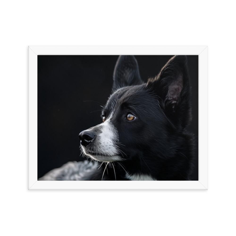 Karelian Bear Dog Side Profile Painting Framed Poster - Oh Posters