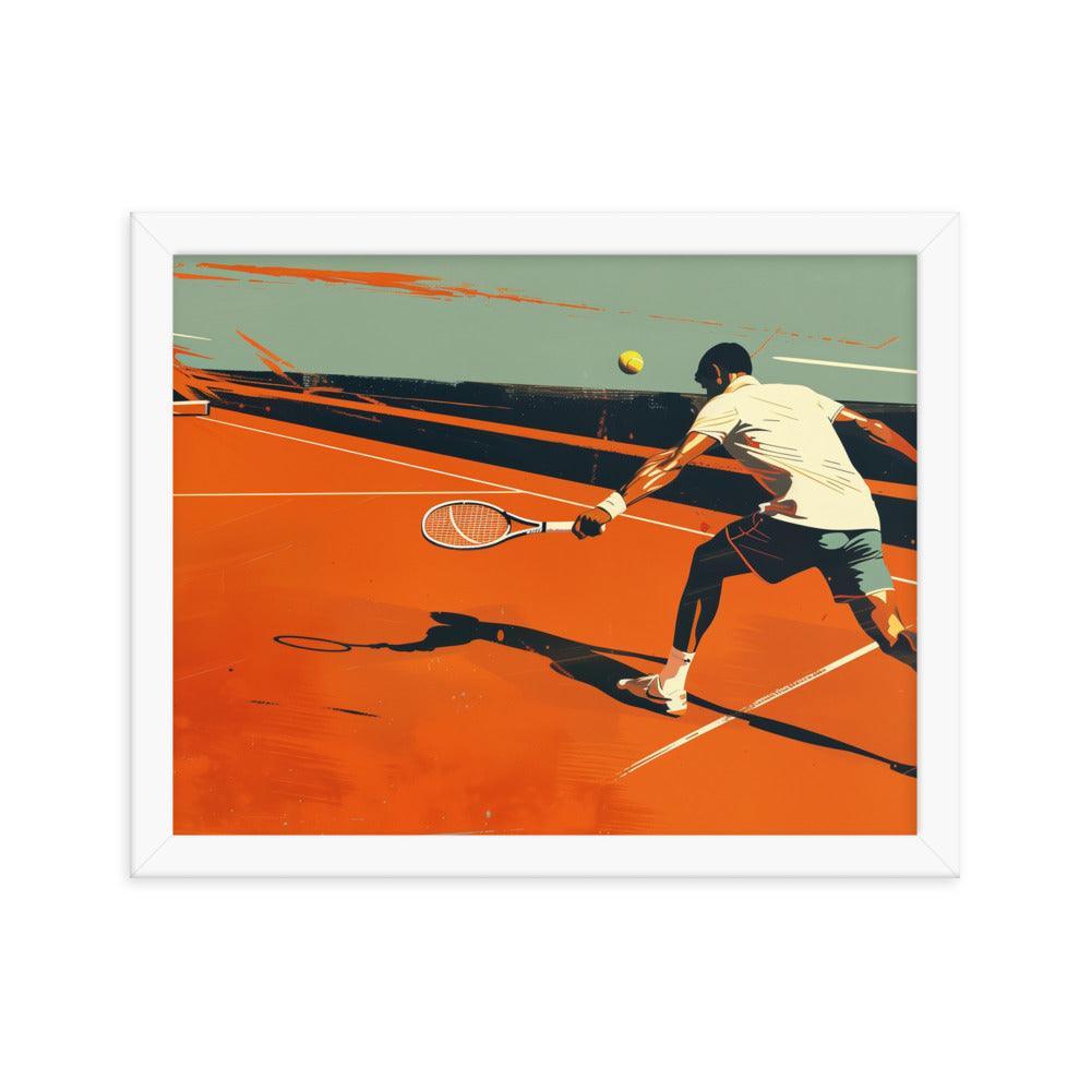 Tennis Player Action Shot Abstract Sports Art Framed Poster - Oh Posters