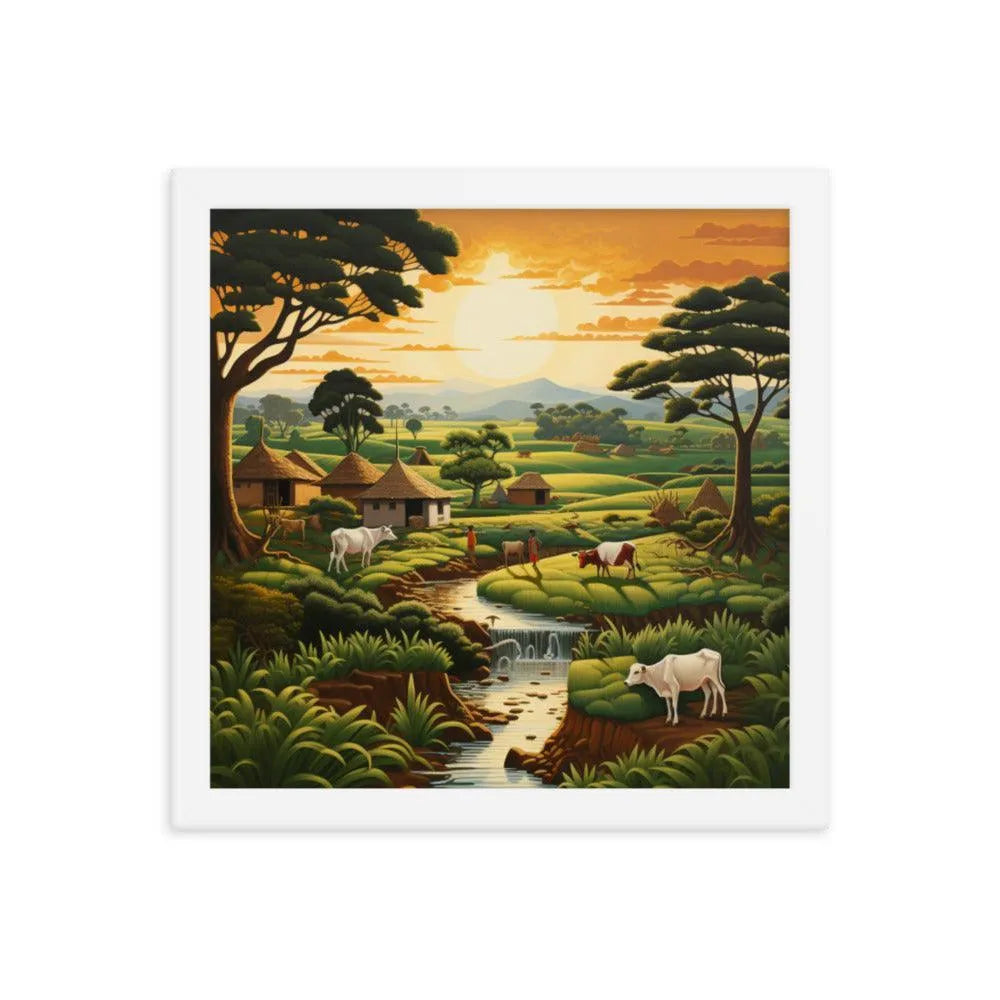 Indian Farm Painting Framed Poster - Oh Posters