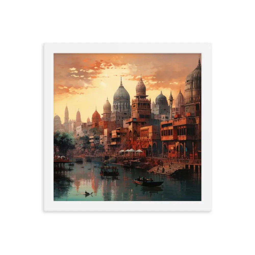 Indian Skyscraper City Painting Framed Poster - Oh Posters