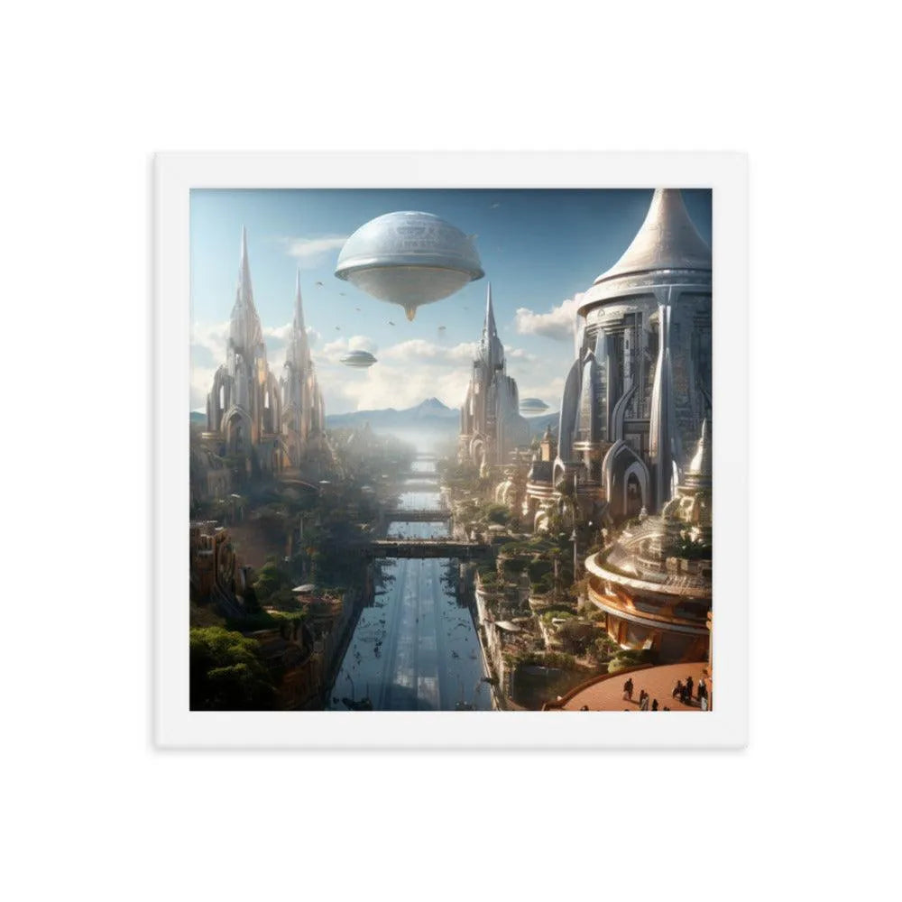 Futuristic Indian Town Framed Poster - Oh Posters