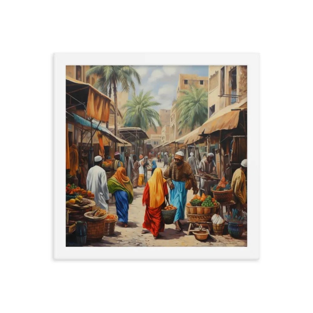 Egyptian Street Market Painting Framed Poster - Oh Posters