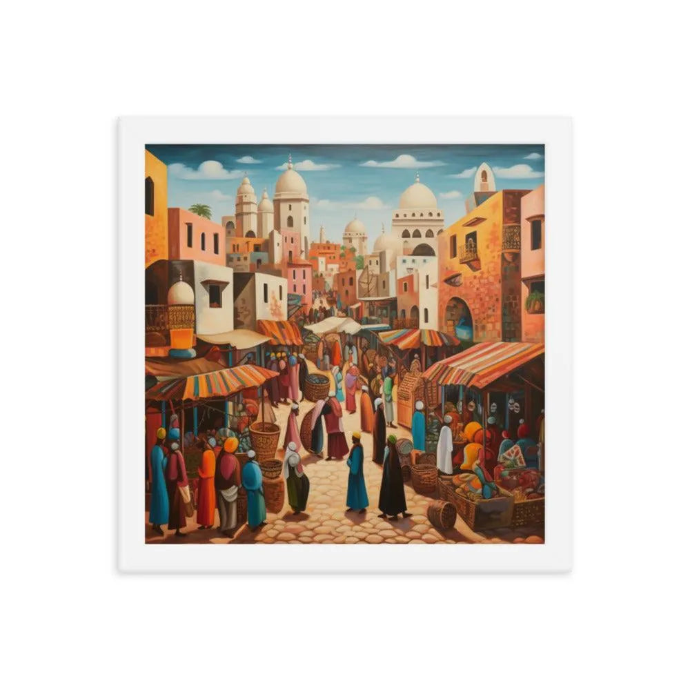 Egyptian Street Market Painting Framed Poster - Oh Posters