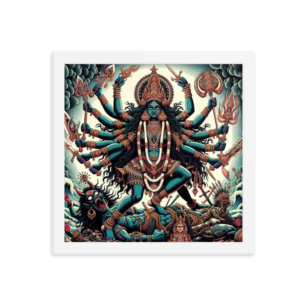 Goddess Kali Fierce Form Victory Hindu Artistic Framed Poster - Oh Posters