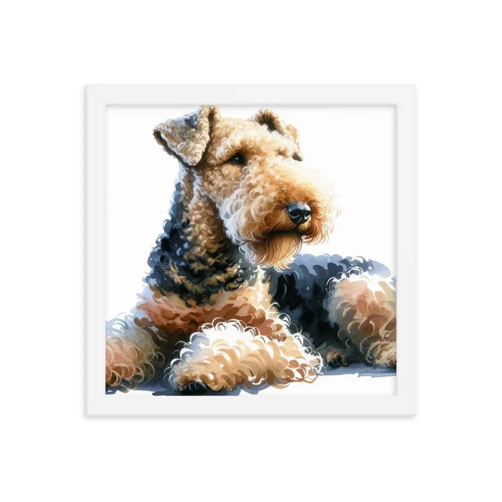 Relaxed Airedale Terrier Watercolor Portrait Framed Poster - Oh Posters