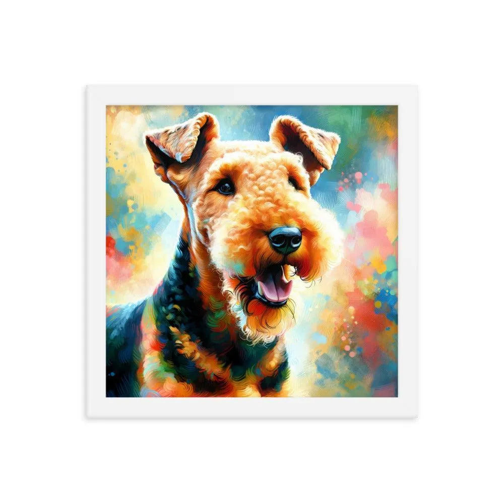 Colorful Airedale Terrier Vibrant Art Framed Poster - Oh Posters