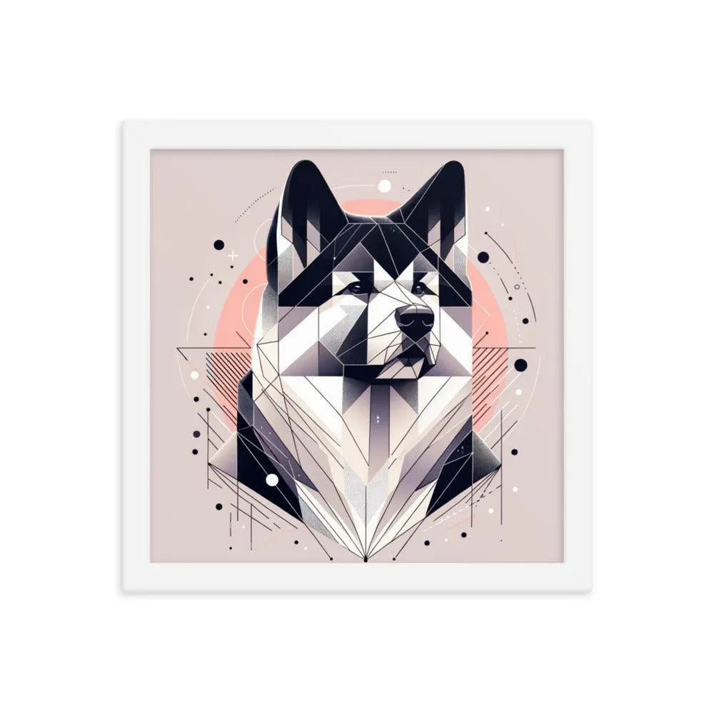 Geometric Akita Contemporary Art Framed Poster - Oh Posters