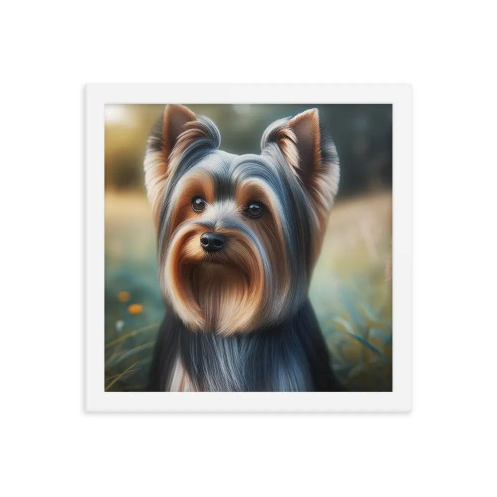 Detailed Australian Silky Terrier Natural Landscape Framed Poster - Oh Posters