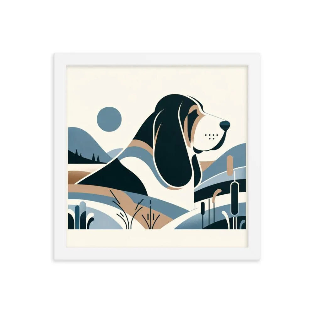 Minimalistic Basset Bleu de Gascogne Contemporary Art Framed Poster - Oh Posters