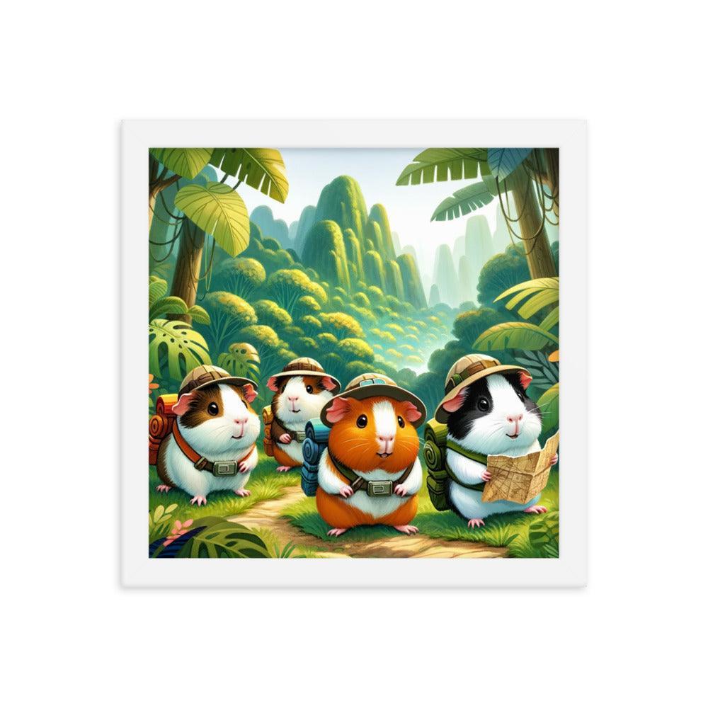 Guinea Pig Adventurers Jungle Exploration Framed Poster - Oh Posters