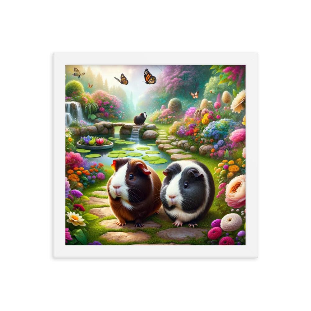 Guinea Pigs Enchanted Garden Fantasy Art Framed Poster - Oh Posters