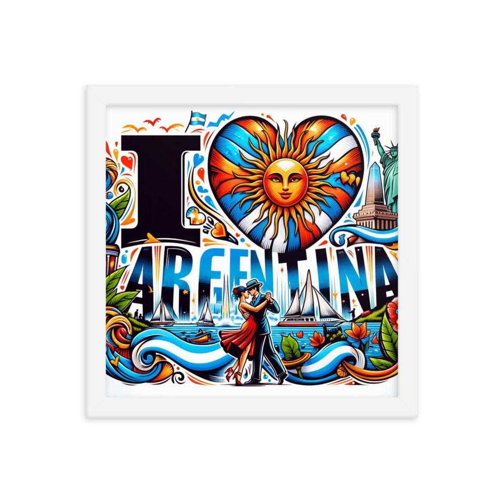 I Love Argentina Tango Dance and Landmarks Framed Poster - Oh Posters