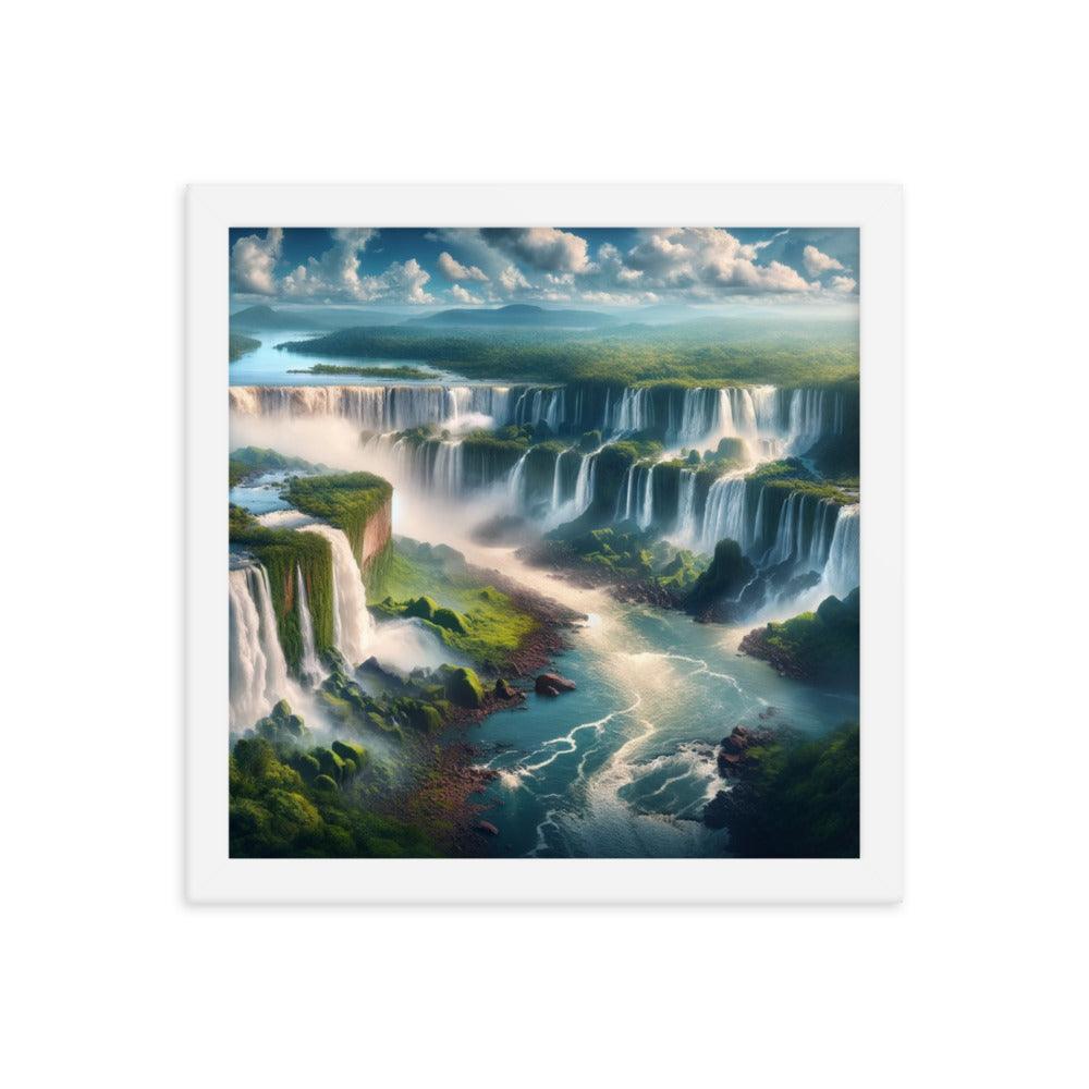 Majestic Iguazu Falls Panoramic Argentina Landscape Framed Poster - Oh Posters