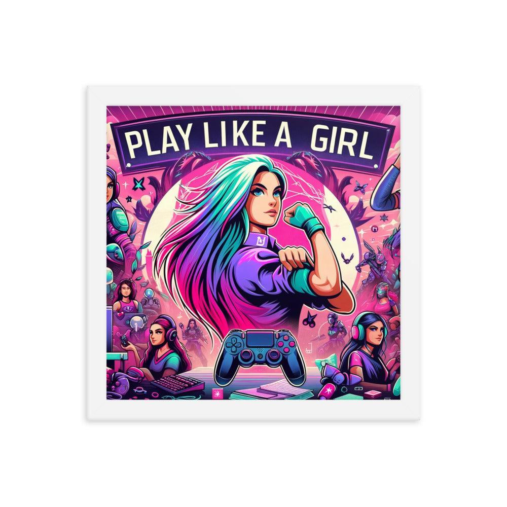 Gamer Girl Power Empowerment Art Framed Poster - Oh Posters