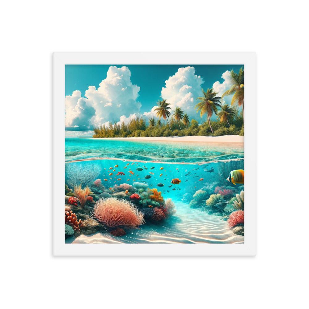 Tropical Paradise Underwater Coral Reef Bahamas Framed Poster - Oh Posters