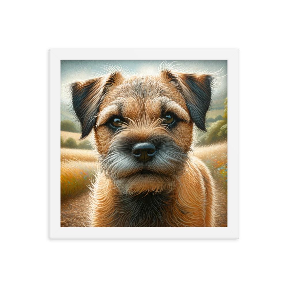 Border Terrier Golden Fields Gentle Gaze Art Framed Poster - Oh Posters