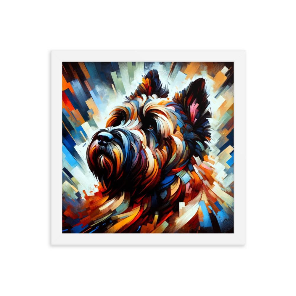 Bouvier Des Flandres Abstract Explosion Art Framed Poster - Oh Posters