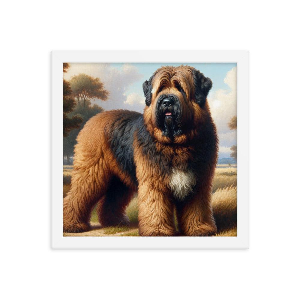 Bouvier Des Flandres Majestic Landscape Painting Framed Poster - Oh Posters