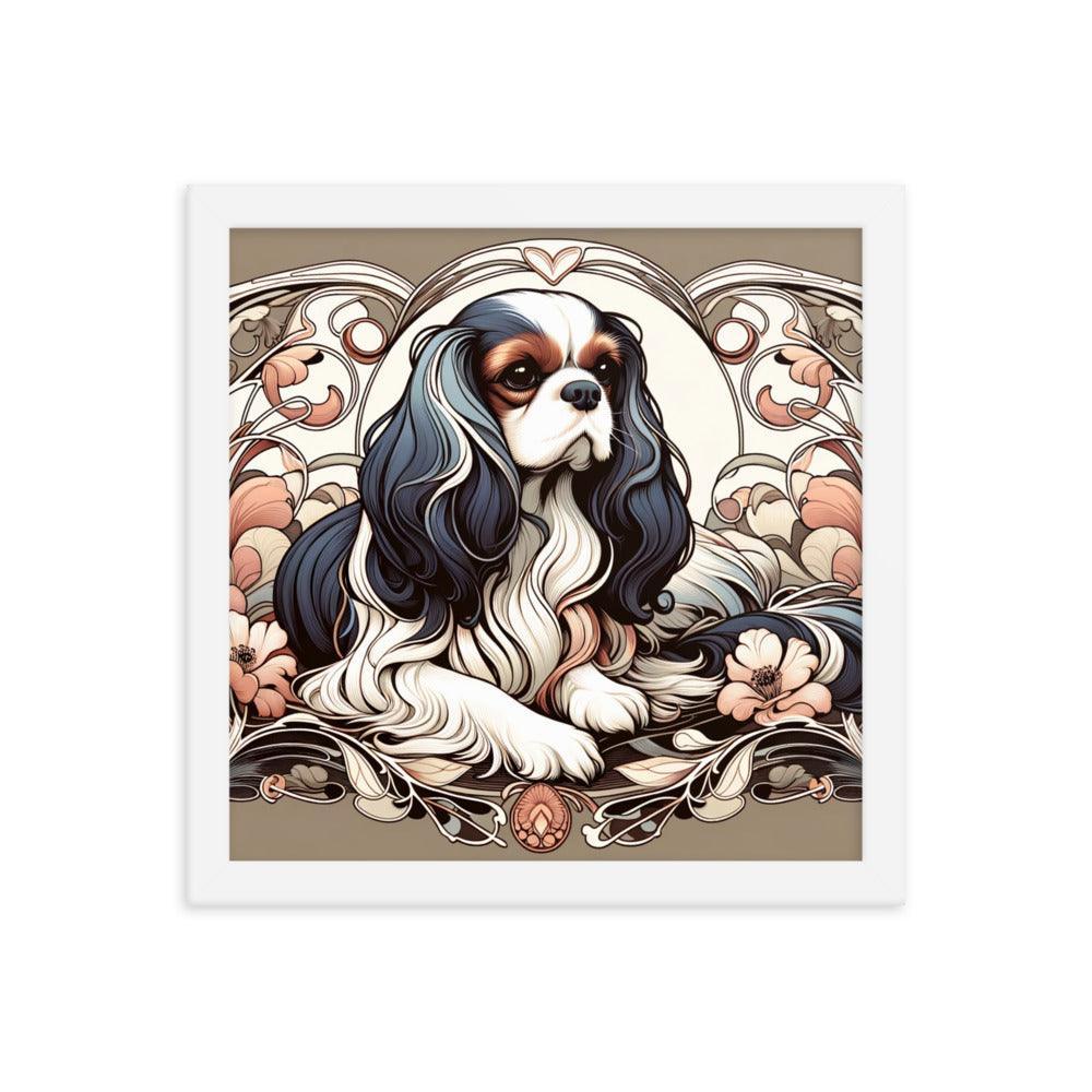 Cavalier King Charles Spaniel Art Nouveau Style Framed Poster - Oh Posters