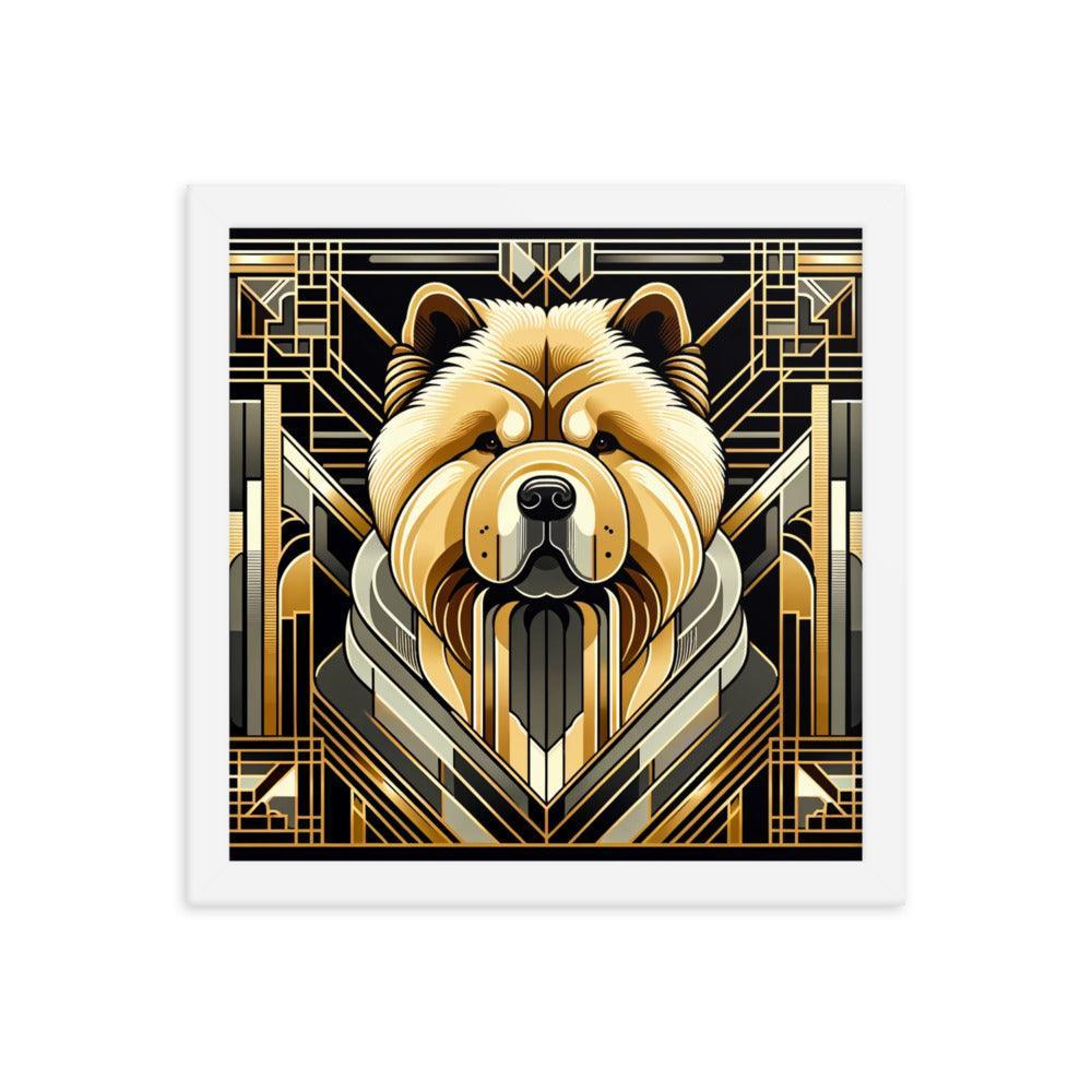 Chow Chow Geometric Shapes and Metallic Palette Framed Poster - Oh Posters