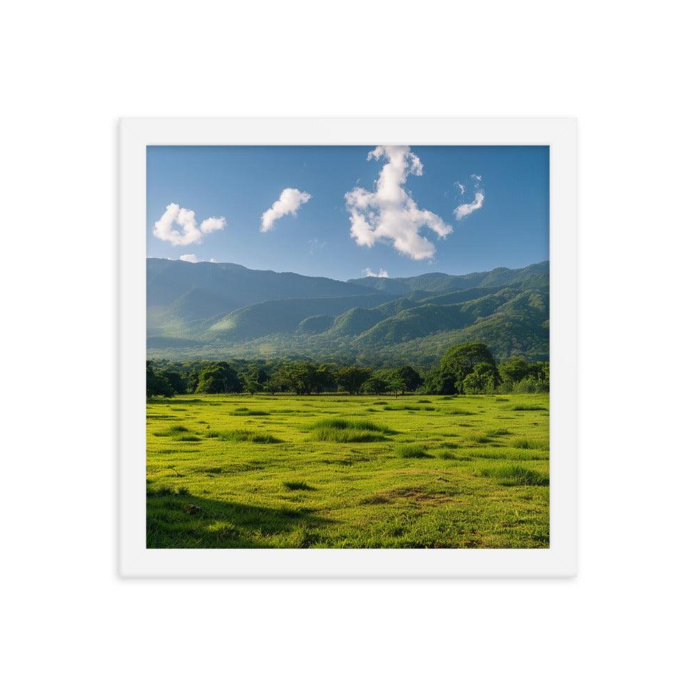 Lush Green Belizean Countryside Mountain View Framed Poster - Oh Posters