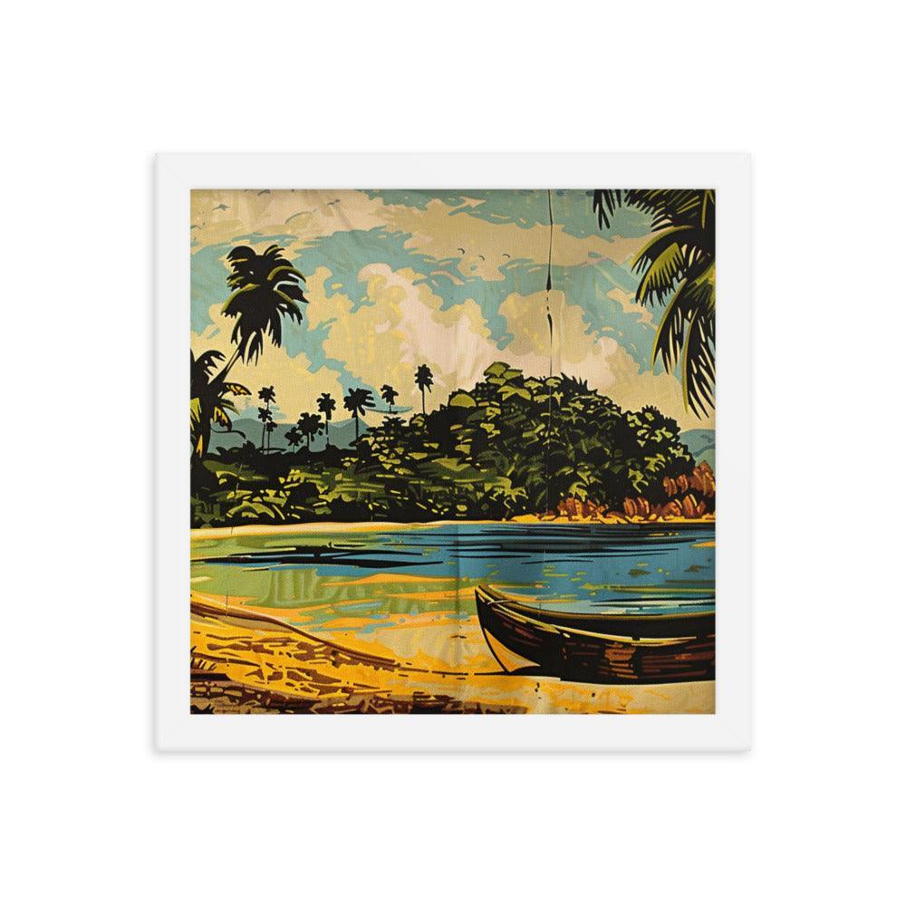 Guinea Tropical Beach Vintage Art Framed Poster - Oh Posters