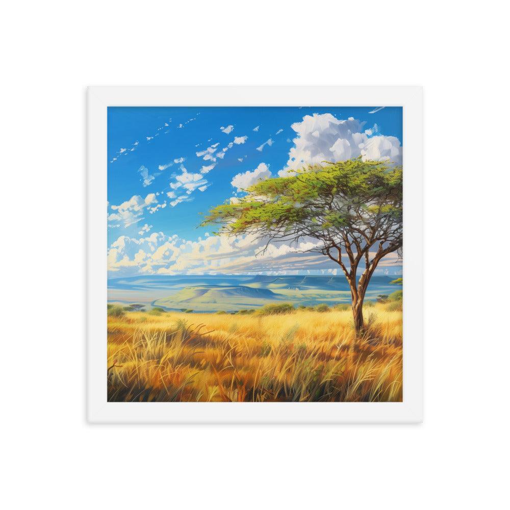 Kenya Golden Plains Scenic Landscape Framed Poster - Oh Posters