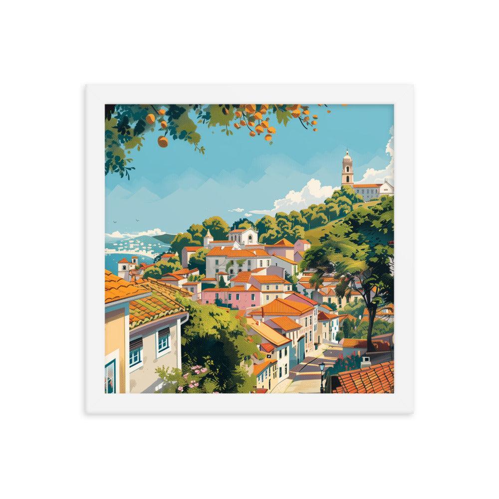 Portugal Charming Hillside Village Framed Poster - Oh Posters