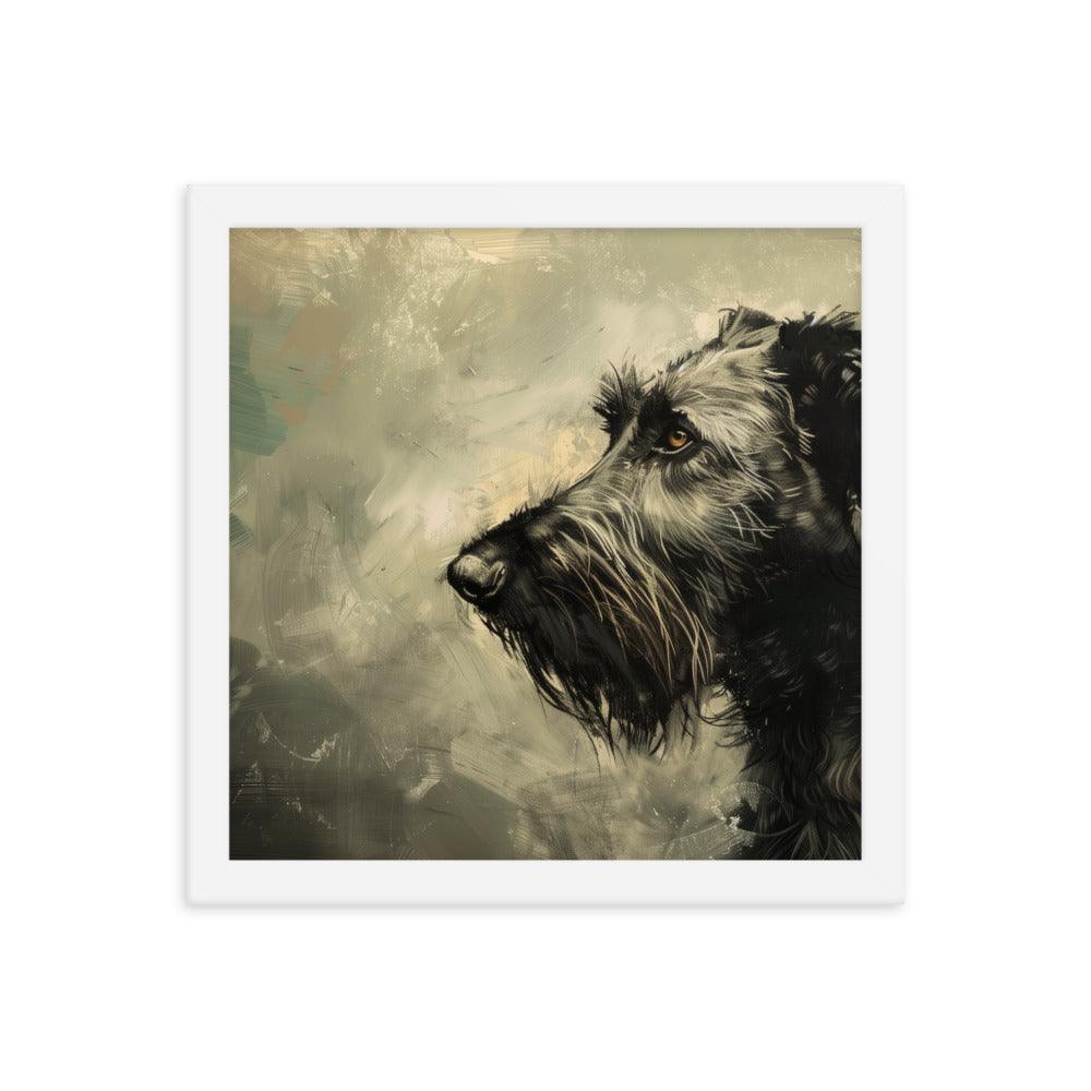 Irish Wolfhound Profile Abstract Art Framed Poster - Oh Posters