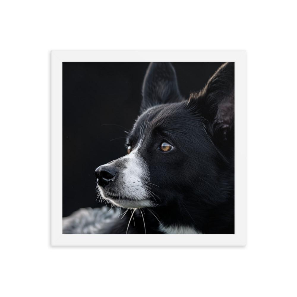 Karelian Bear Dog Side Profile Painting Framed Poster - Oh Posters