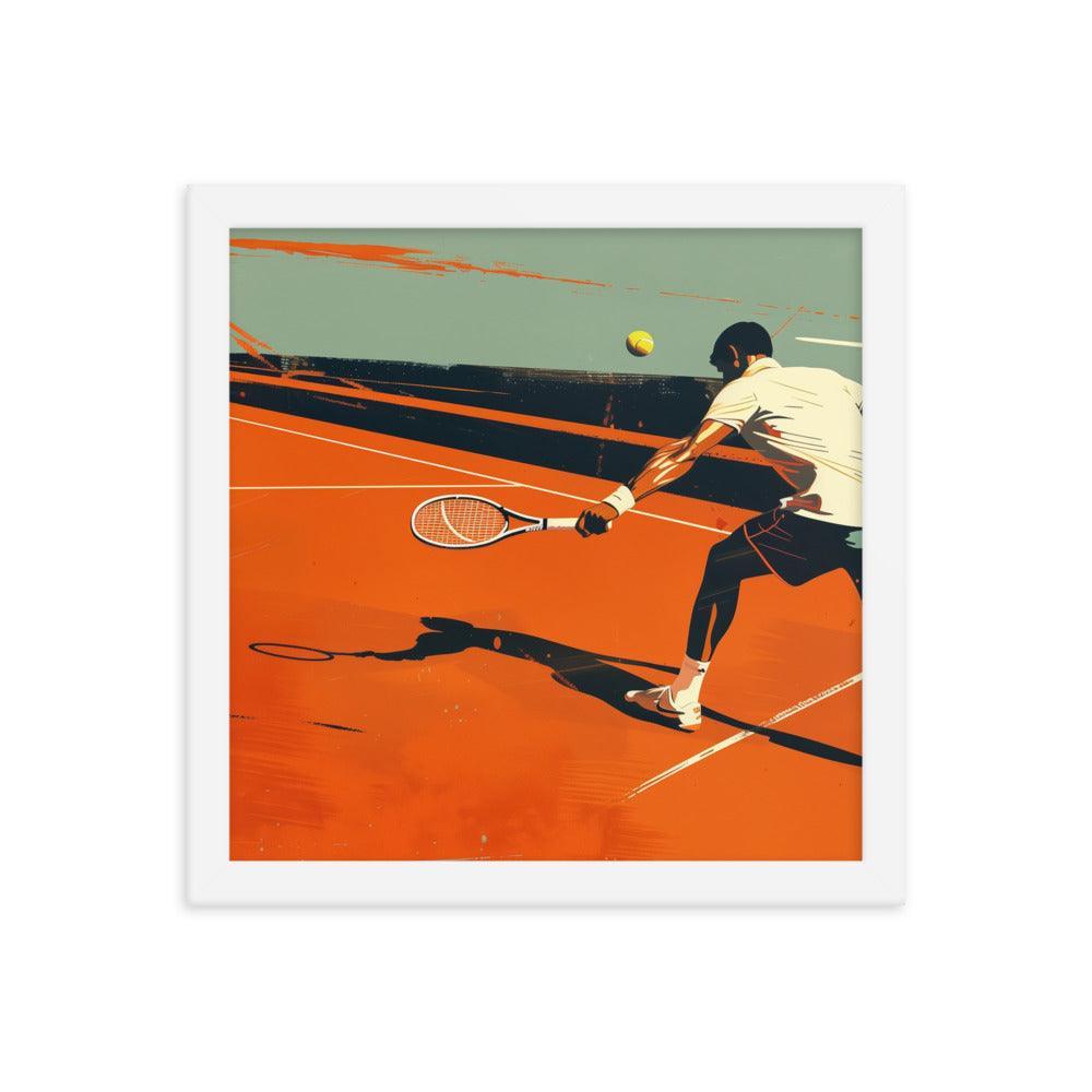 Tennis Player Action Shot Abstract Sports Art Framed Poster - Oh Posters