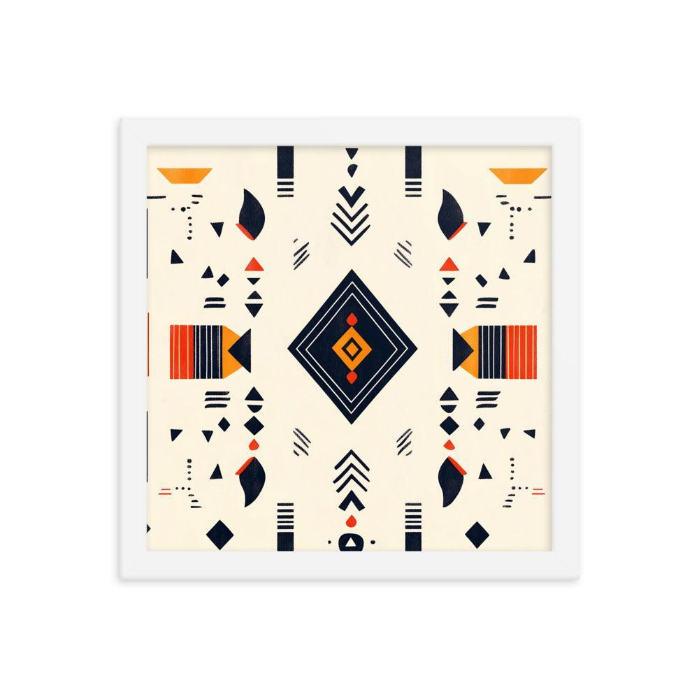 Boho Geometric Pattern with Tribal Vibes Framed Poster - Oh Posters