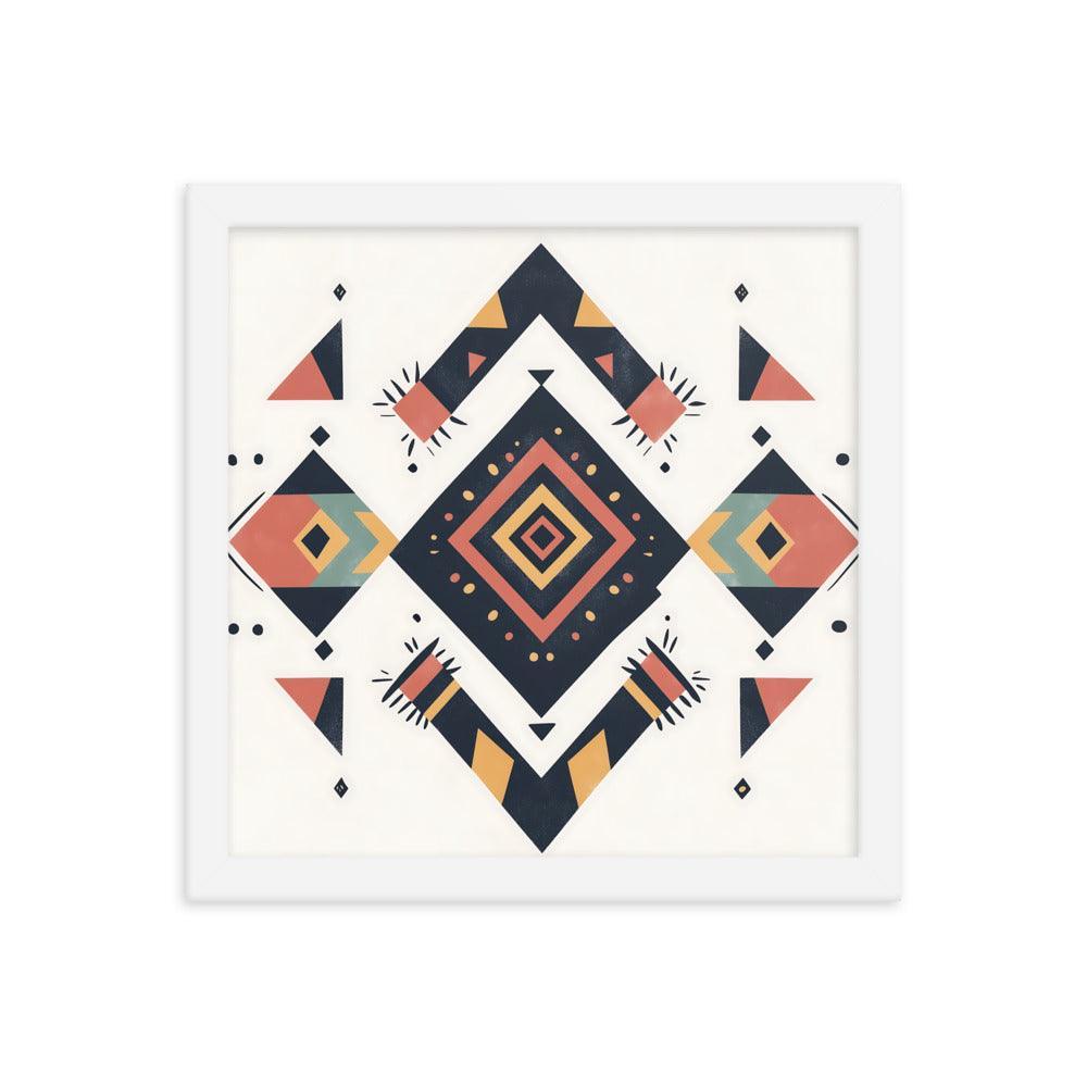 Boho Geometric Tribal Patterns Ideal for Festival Lovers Framed Poster - Oh Posters