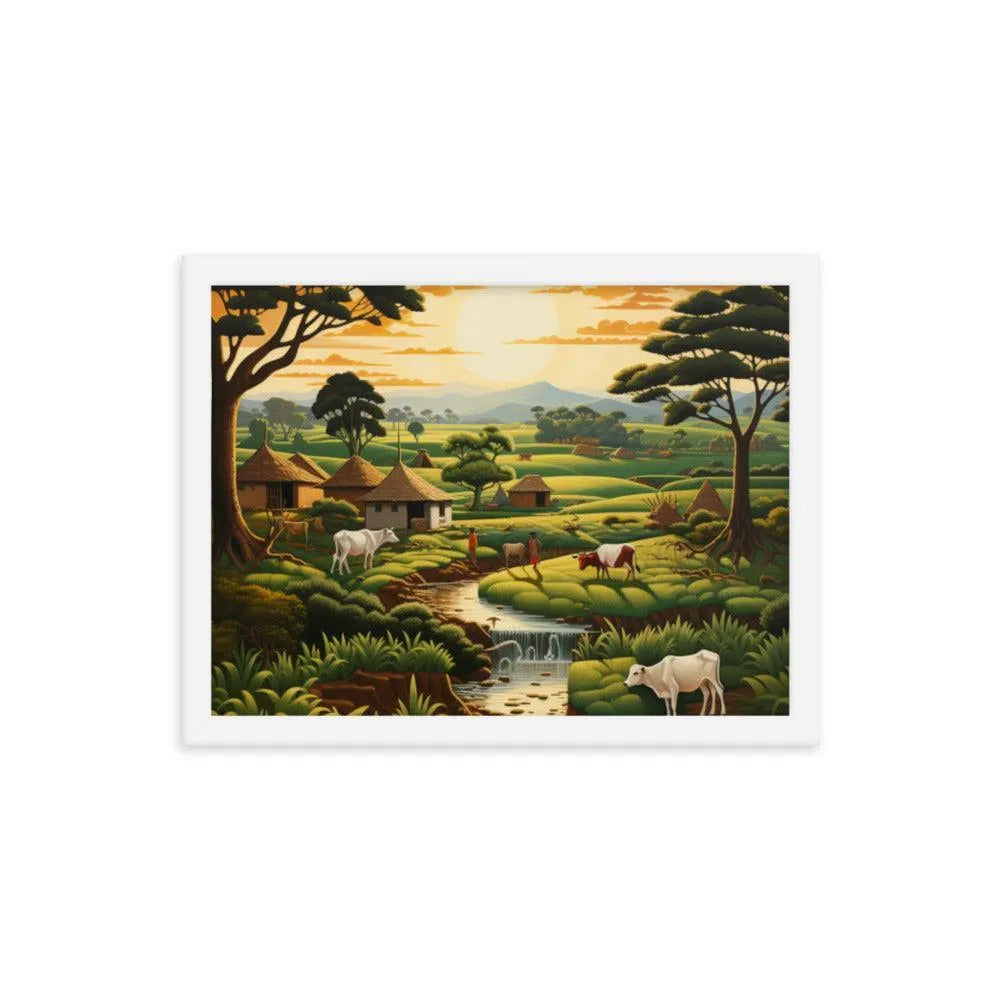 Indian Farm Painting Framed Poster - Oh Posters