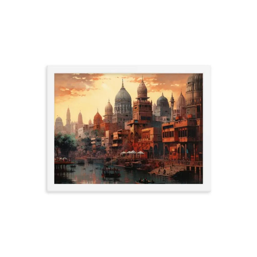 Indian Skyscraper City Painting Framed Poster - Oh Posters