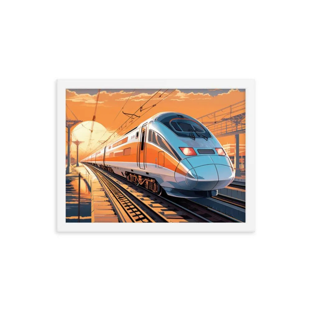 Futuristic Bullet Train in India Painting Framed Poster - Oh Posters