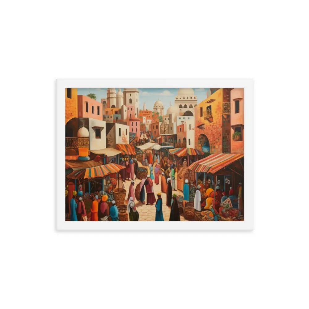 Egyptian Street Market Painting Framed Poster - Oh Posters