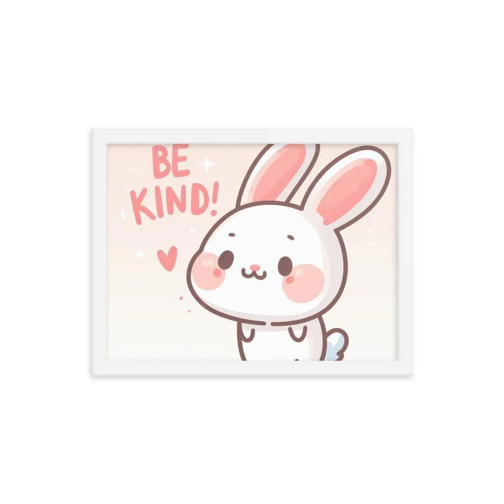 Bunny Rabbit Saying 'Be Kind' Framed Poster - Oh Posters