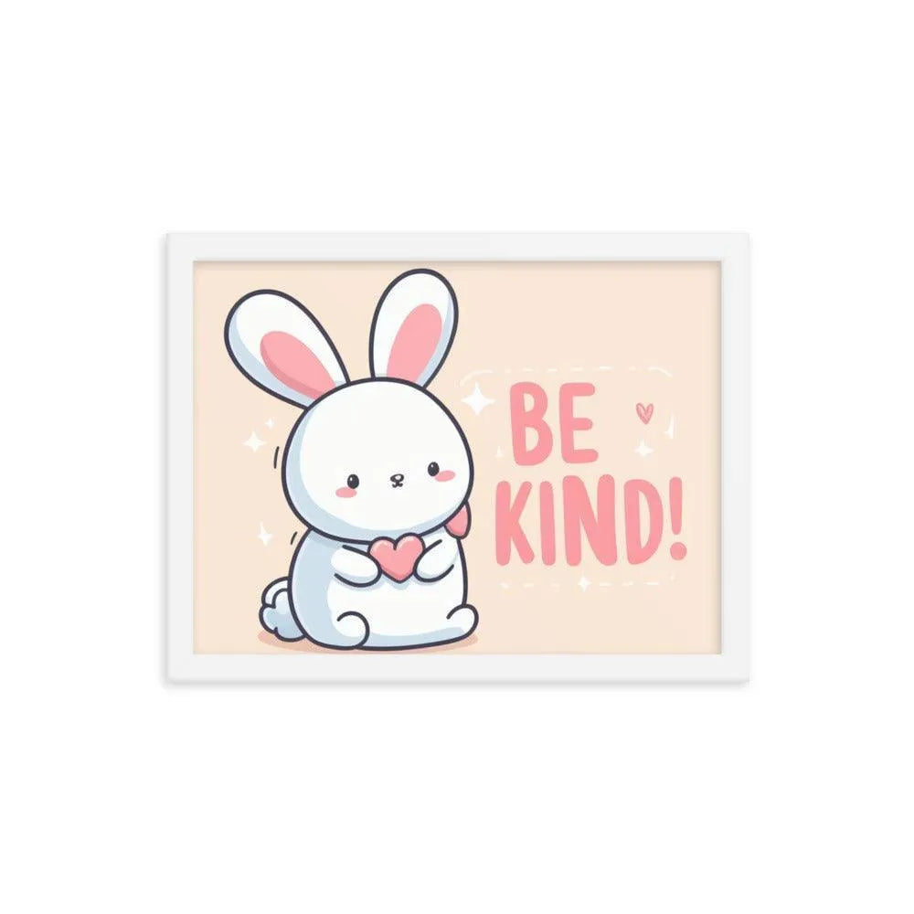 Bunny Rabbit Saying 'Be Kind' Framed Poster - Oh Posters