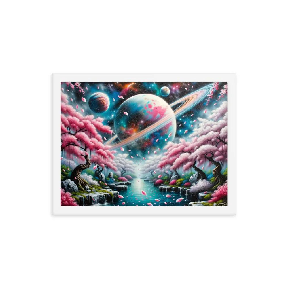 Japanese Garden Cosmic Spray Paint Art Framed Poster - Oh Posters