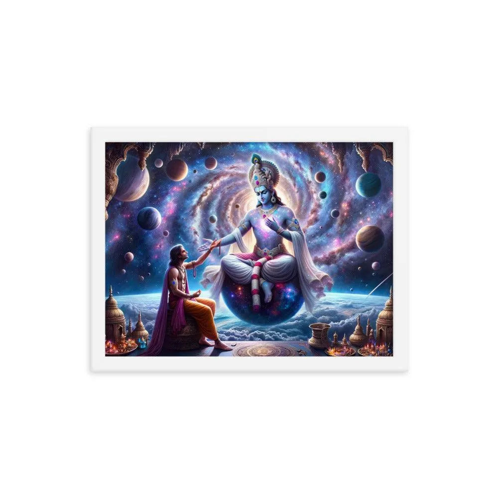 Lord Krishna's Cosmic Revelation Hindu Art Framed Poster - Oh Posters