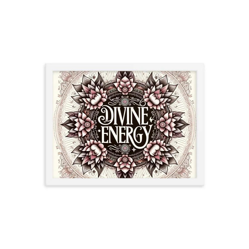 Divine Energy Hindu Typography Art Framed Poster - Oh Posters