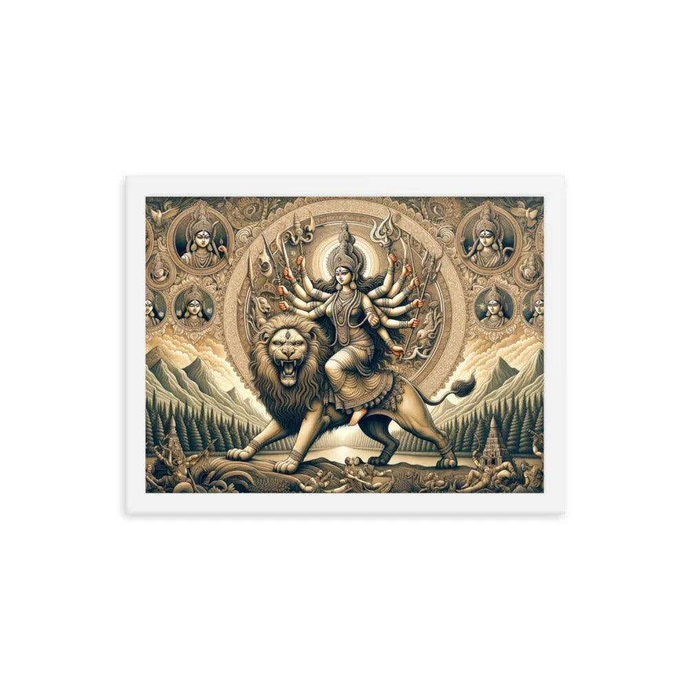 Goddess Durga Divine Warrior Hindu Framed Poster - Oh Posters