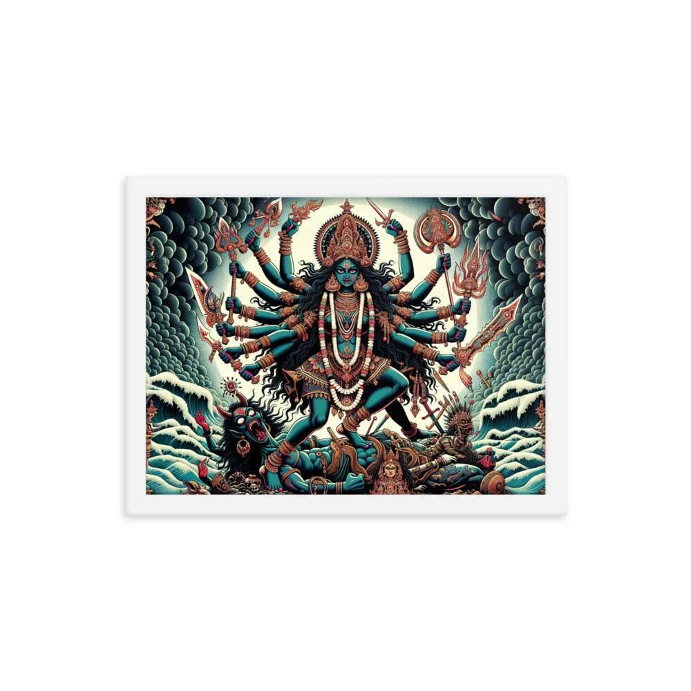 Goddess Kali Fierce Form Victory Hindu Artistic Framed Poster - Oh Posters